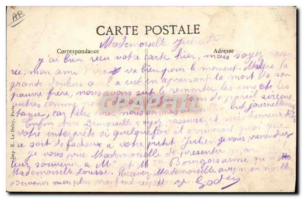 Ernte in Champagne — Der Traube vor der Wiege — Verlag E. Le Dey - Rückseite