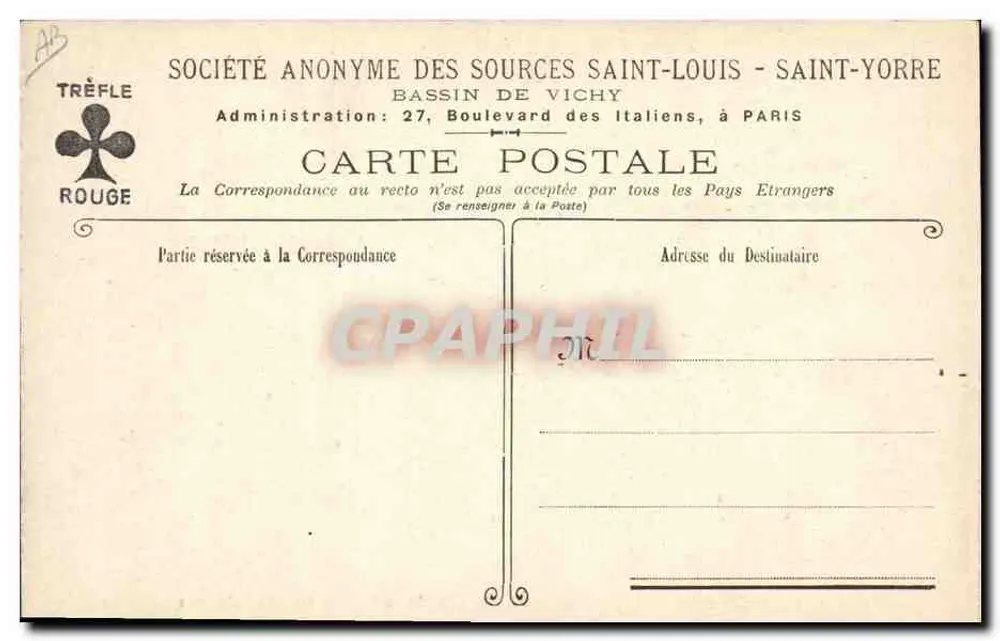 Verdampfungsgereäte zur Herstellung der Salze der Quelle Saint-Louis N°1 — Société Anonyme des Sources Saint-Louis - Saint-Yorre - Rückseite