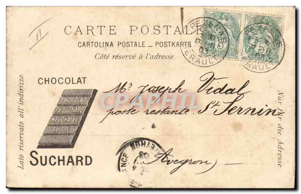 Mont-Blanc — Chambéry und Savoie — Chocolat Suchard - Rückseite