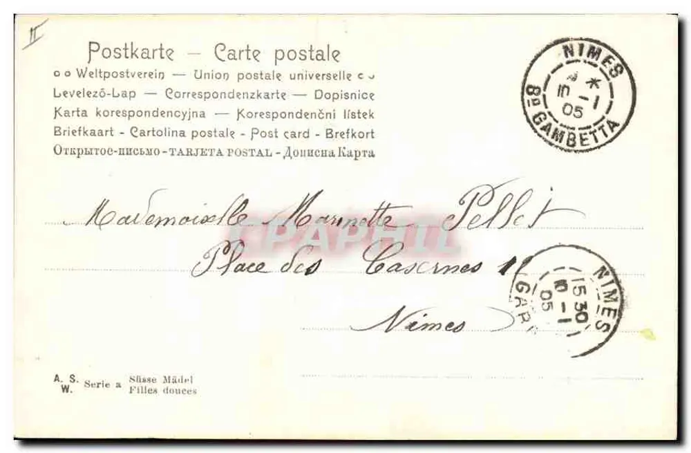 Zärtliche Mädchen — Serie A — W. Braun - Rückseite
