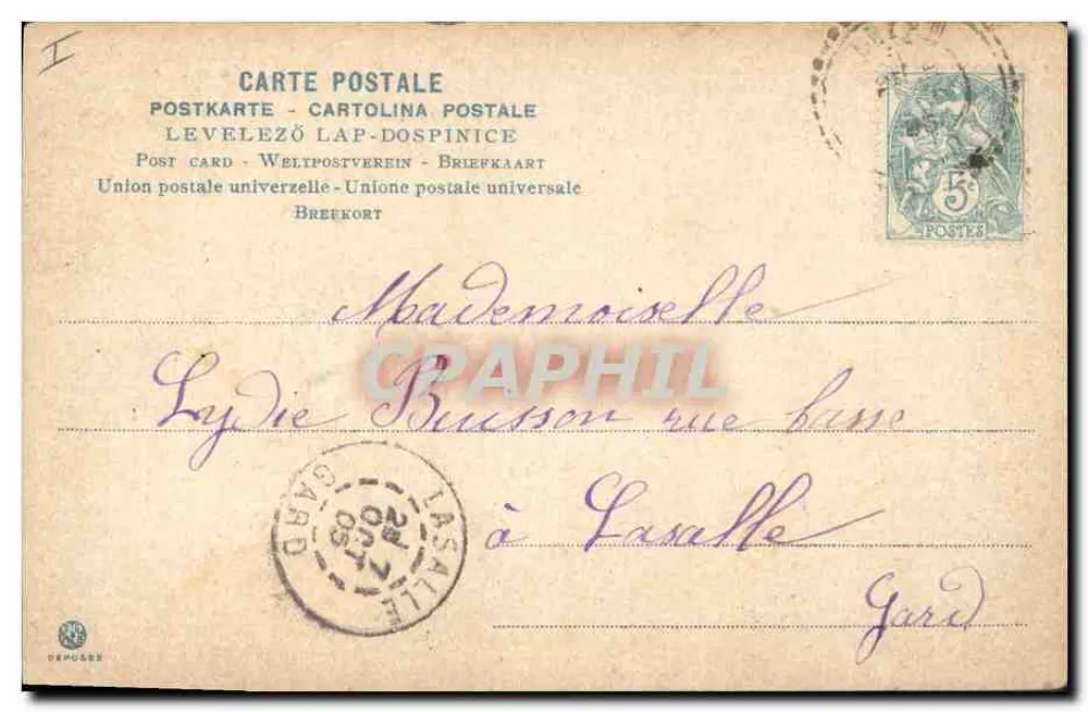 Rosace — Rosas vermelhas e rosas — Editada pela União Postal Universal - Verso