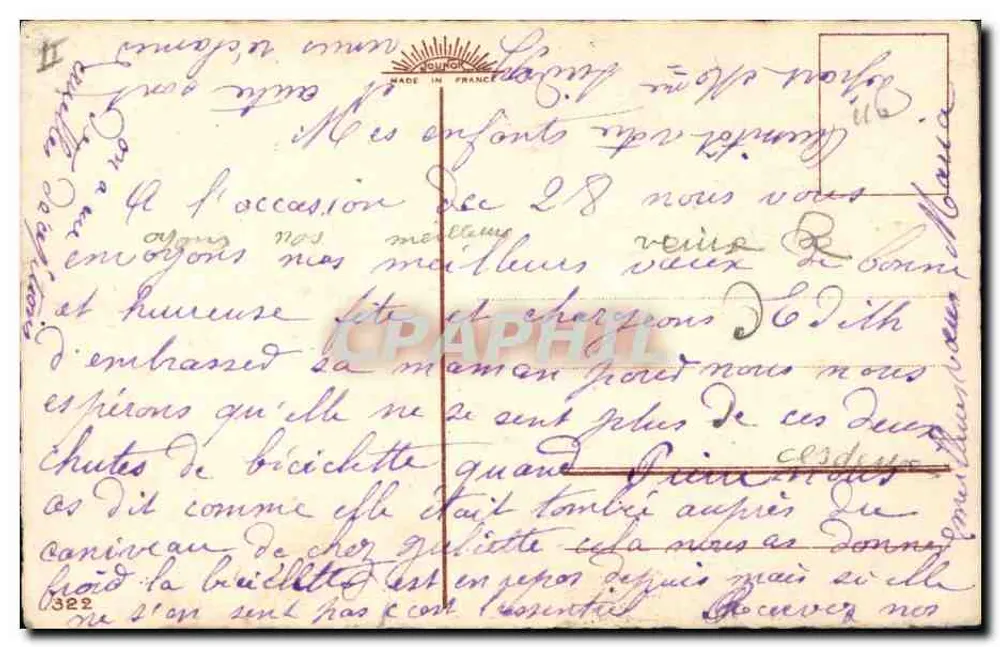 Róże — kolorowa ilustracja — Szczęśliwego Dnia - Rewers