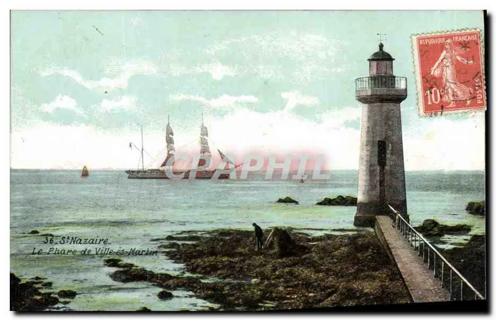 Der Leuchtturm von Ville-ès-Martin — Saint-Nazaire — Verlag nicht sichtbar - Vorderseite