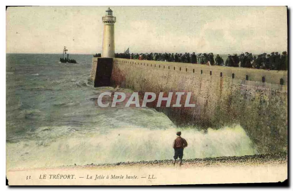 Le Tréport — La Jetée à marée haute — LL. — Éditeur LL. — N° 31 - Frente