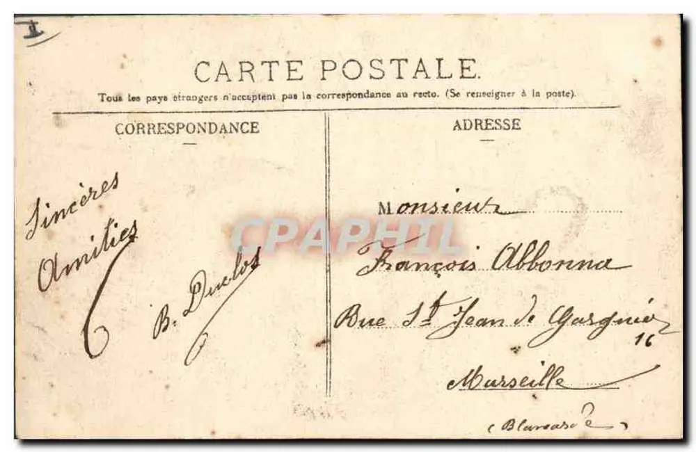 Cannes — O Farol e o Porto — Editor desconhecido, n° 66 - Verso
