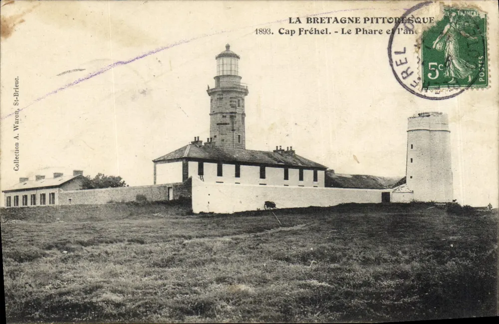 Cap Fréhel — Le phare et l'an 1893 — Éditeur A. Warron, St-Briac - Frente