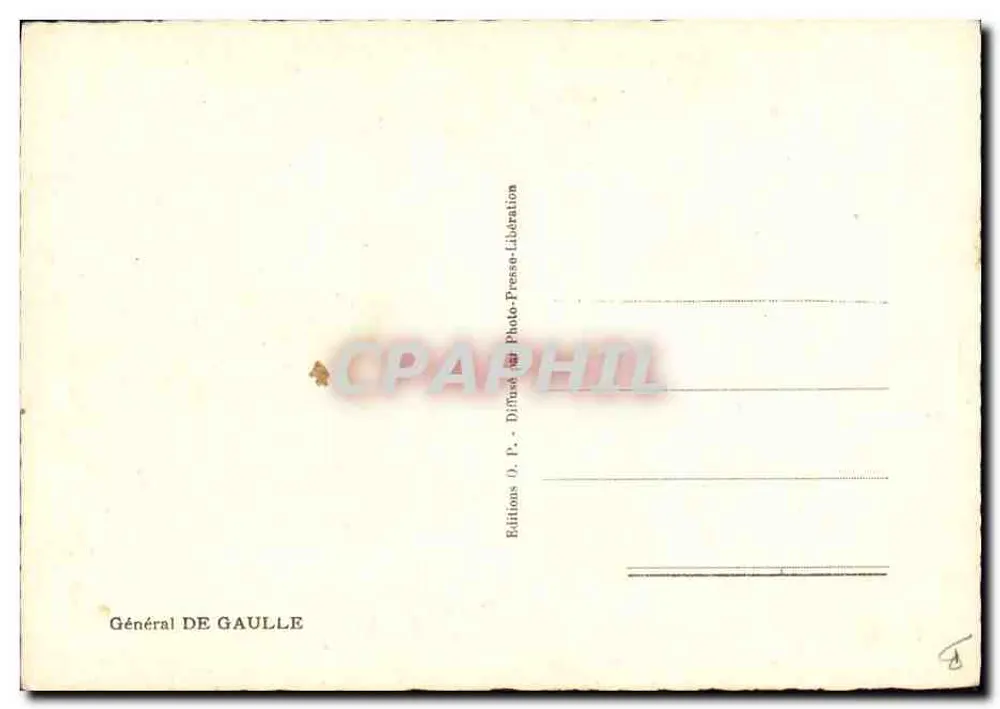 Geral de Gaulle — retrato militar — Edições O.P. Photo-Presse-Liberação - Verso