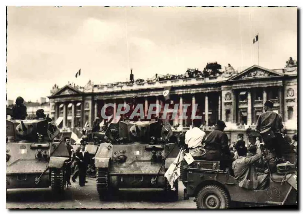 Befreiung von Paris — Leclerc-Panzer, Place de la Concorde — C.A.P. Paris, Nr. 69 - Vorderseite