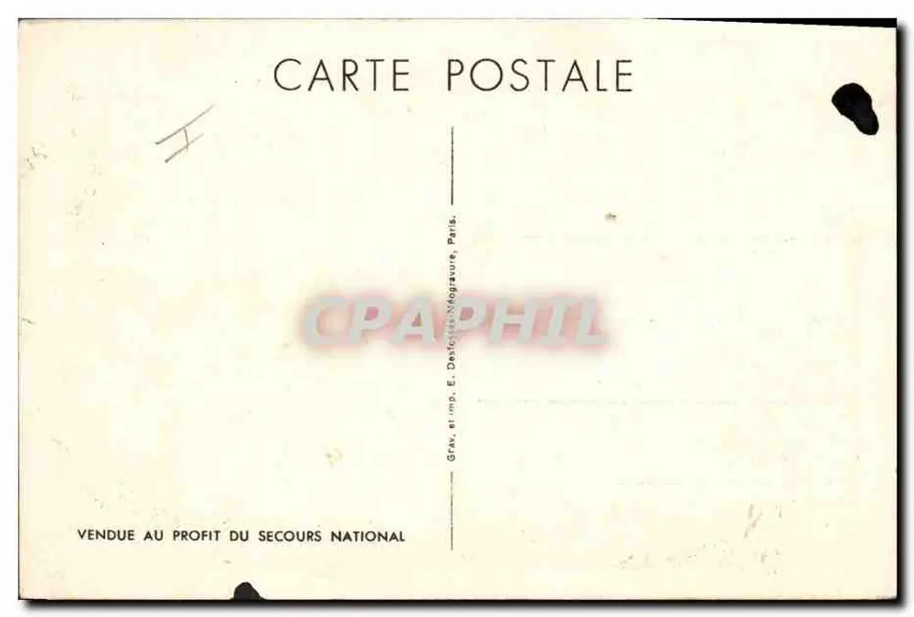 Philippe Pétain — portrait militaire — gravure et impression E. De Fosses-Magazure, Paris - Verso