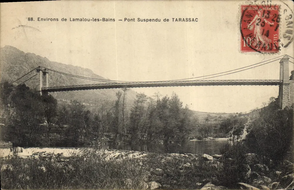 Umgebung von Lamalou-les-Bains — Hängebrücke von Tarassac — unbekannter Verlag, Nr. 88 - Vorderseite