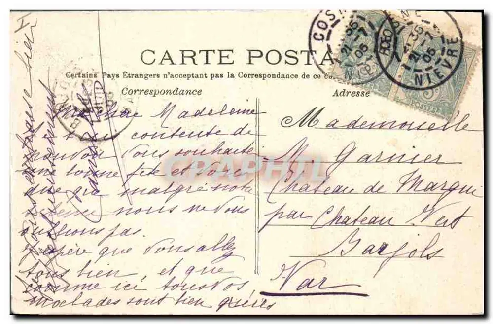 Cosne-sur-Loire — Grande Ponte — F.A.B. - Verso