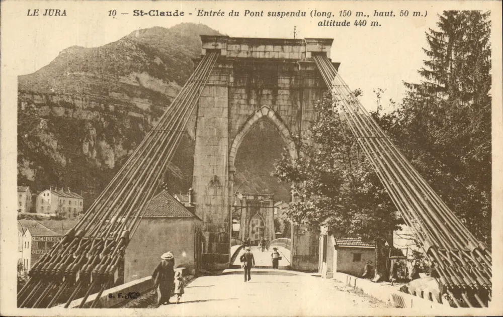 St-Claude — Entrada do Ponte Suspensa — Editor B. F. (n° 10) - Frente