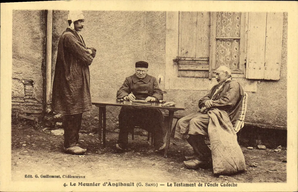 O Moinho de Angibault (G. Sand) — O Testamento do Tio Cadeche — Edit. G. Guillemont, Châteauroux - Frente