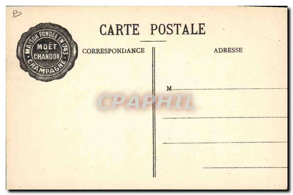 Empfang der Flaschen — Moët et Chandon — Foto. Ém. Cheque, Verlag, Epernay - Rückseite