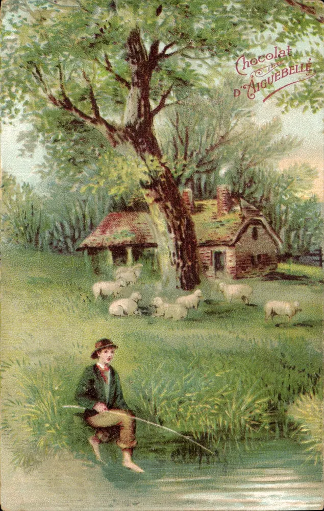 Paisagem pastoral com pastor — Chocolat D'Âiguebelle — editor D'Âiguebelle - Frente