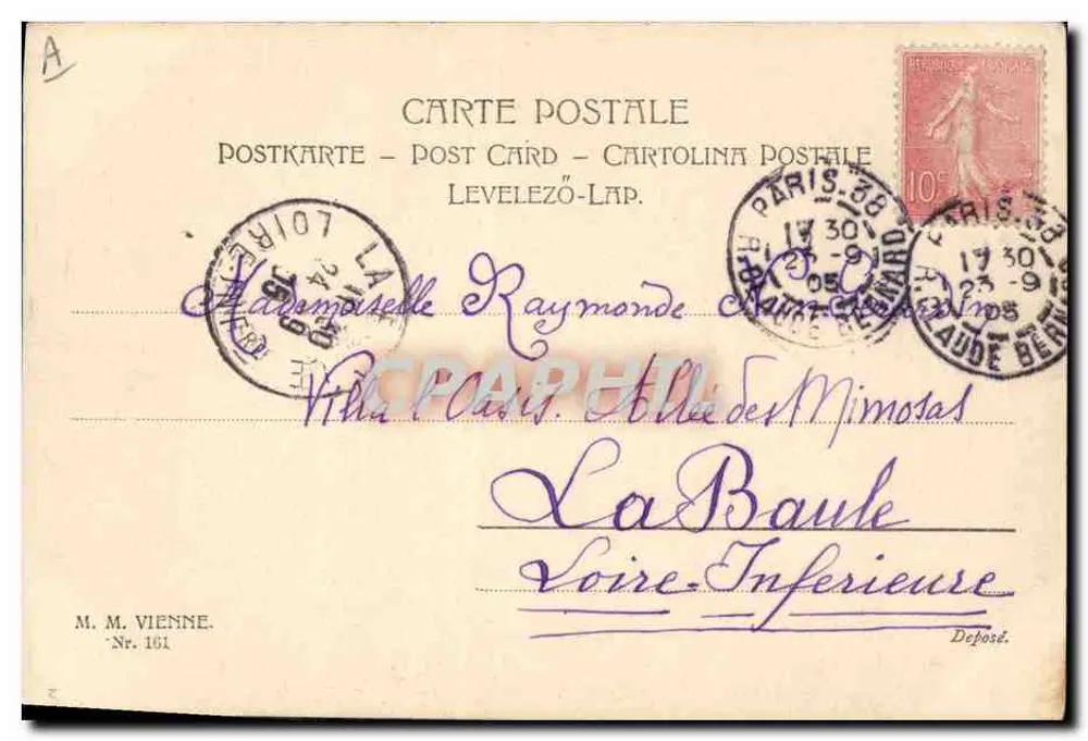 Zwei junge Frauen — Art nouveau — Verlag M. M. Vienne, Nr. 161 - Rückseite