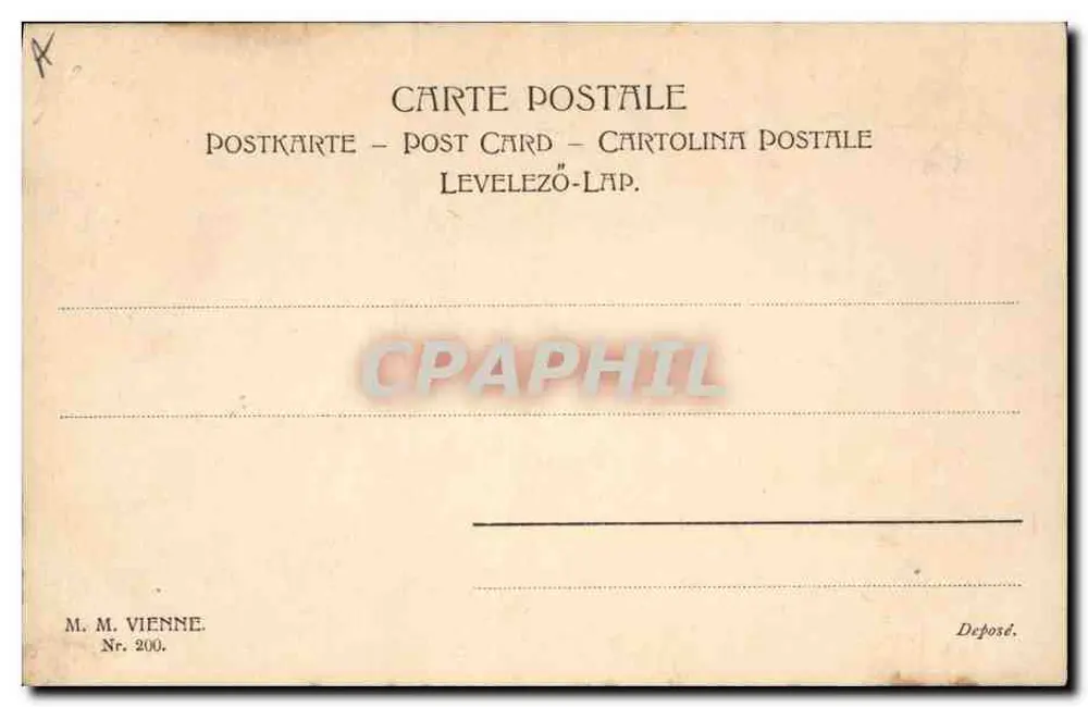 Kind mit Spielzeugen — Zeichnung von Ogranner — M. M. Vienne, n° 200 - Rückseite