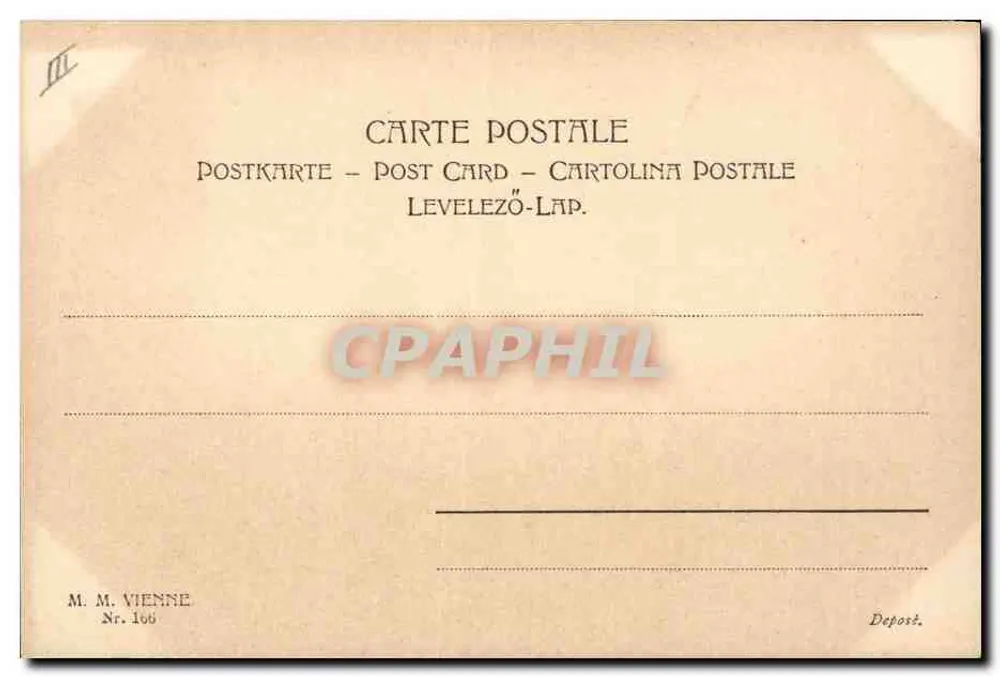 Junge Frau im Profil — floraler Art Nouveau-Design — M. M. Vienne, Nr. 166 - Rückseite