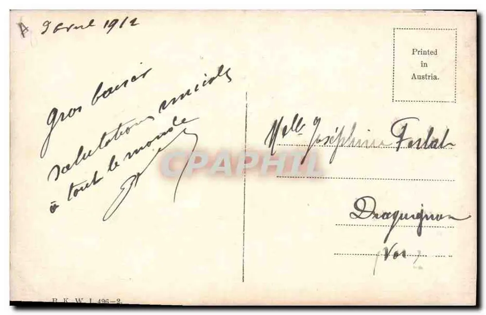 Kinder, die auf dem Eis spielen — Winter-Szene — Verlag Pf. Dubois, Frankreich - Rückseite