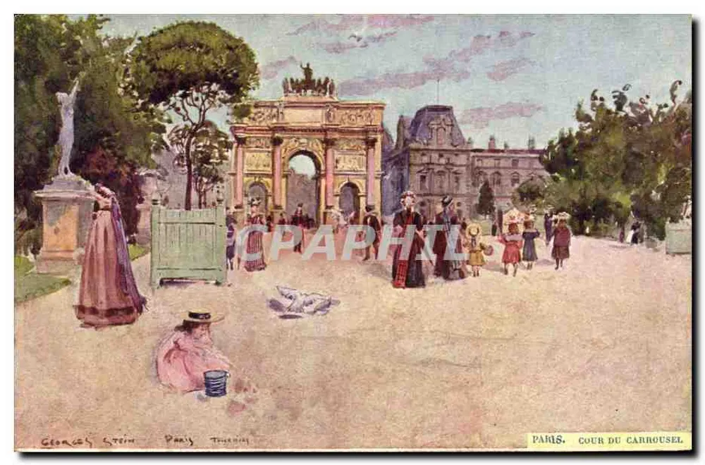 Paris. Cour du Carrousel — gemalte Ansicht von Georges Stein — Paris, Touring - Vorderseite