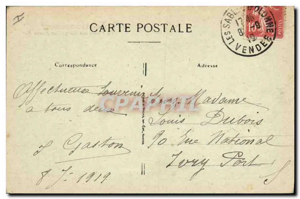 Les Sables-d'Olonne — Der Leuchtturm der Barges auf See — Aubouque Française, n°86 - Rückseite