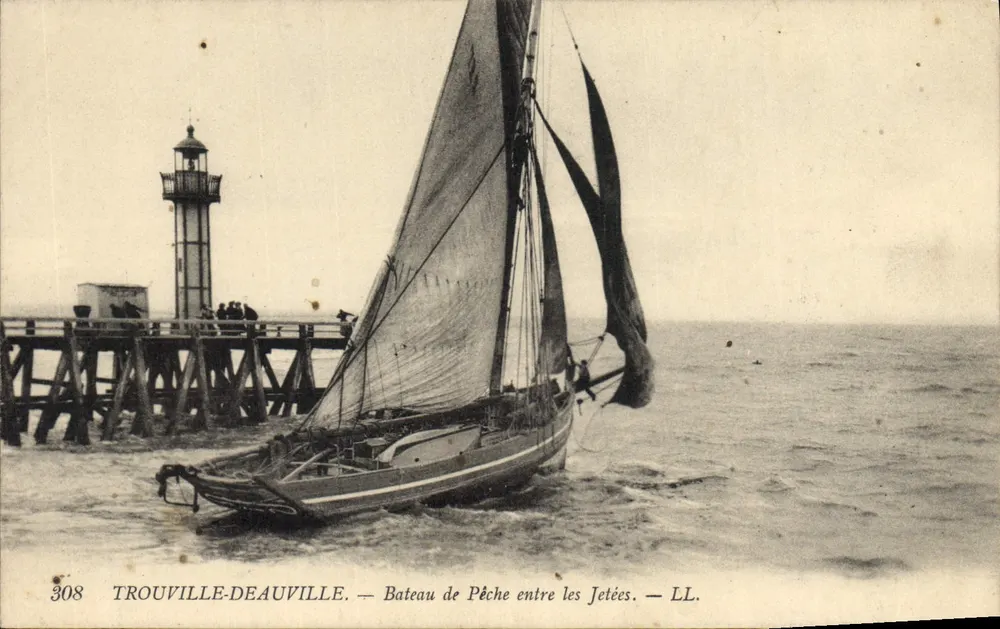 Trouville-Deauville — Fischerboot zwischen den Pieren — LL, n°308 - Vorderseite