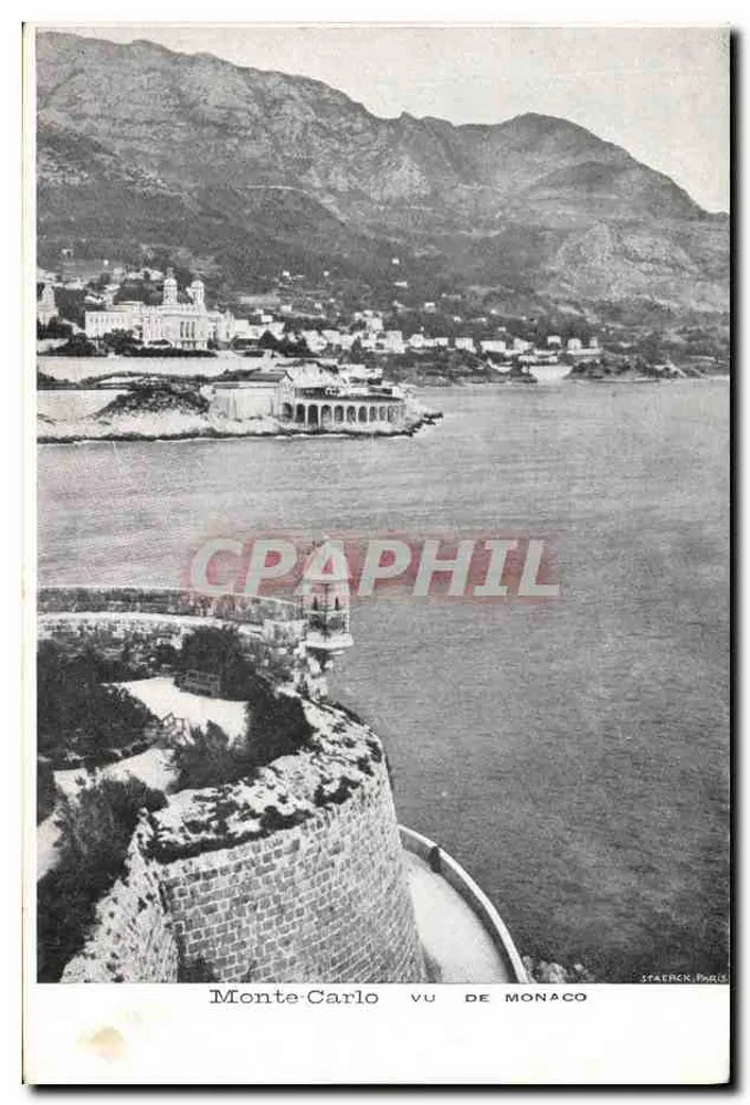 Monte Carlo visto de Mônaco — editor Staerck, Paris, n° de série 15 - Frente