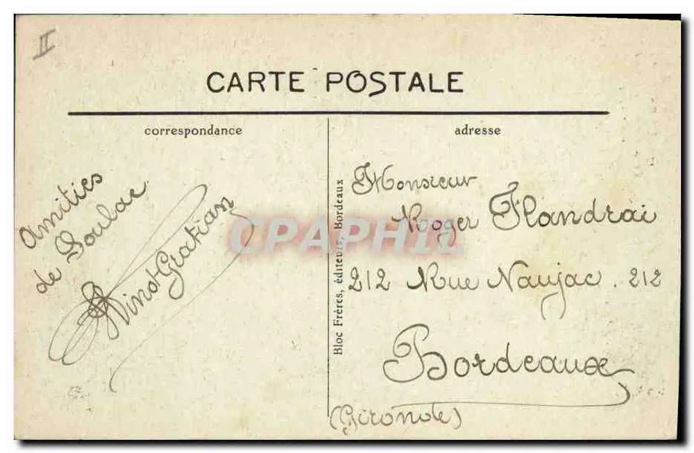 O Farol de La Coubré — BR - 1394 — Bloc Frères, editores, Bordeaux - Verso