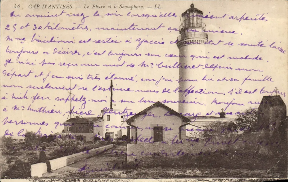 Cap d'Antibes — O Farol e o Sémaphore — LL. — N° 44 - Frente