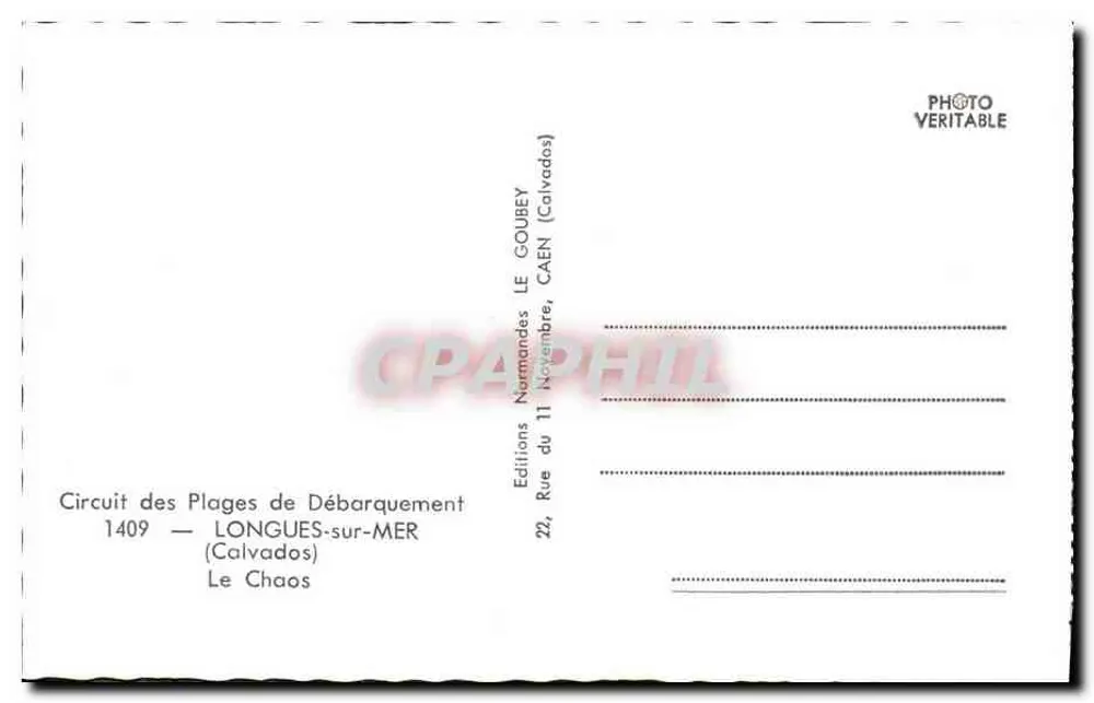 Le Chaos — Longues-sur-Mer — Éditions Normandes Goubeey - Verso