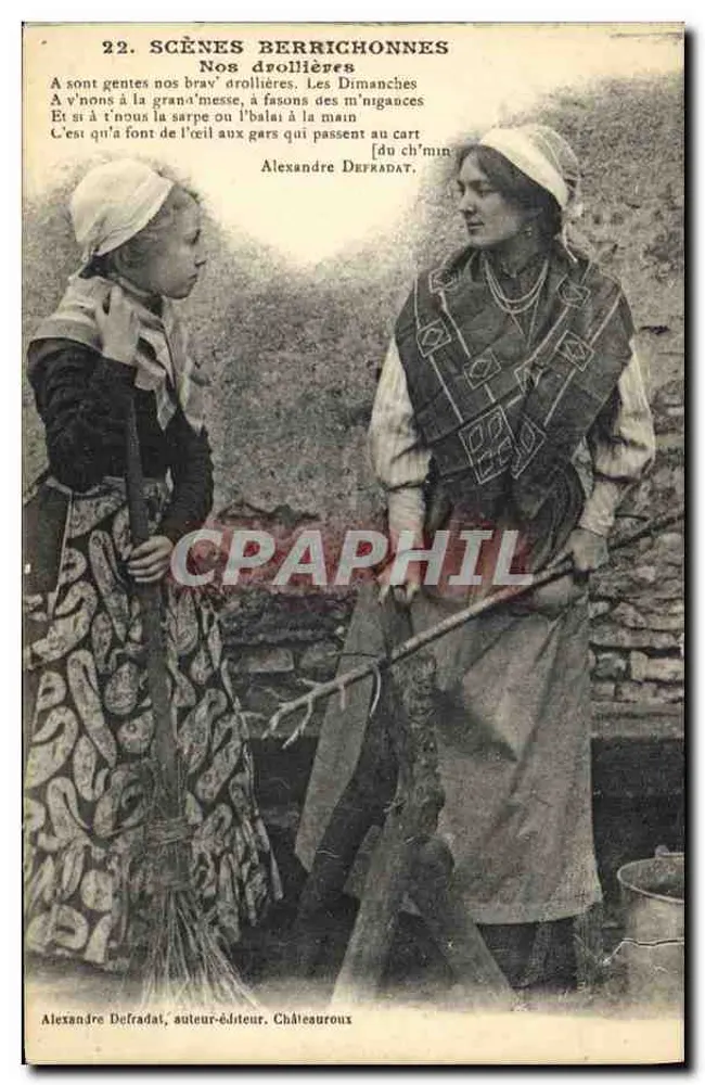 Cenas berrichonnes — Nossas drollières — Alexandre Defradat, autor-editor, Châteauroux - Frente