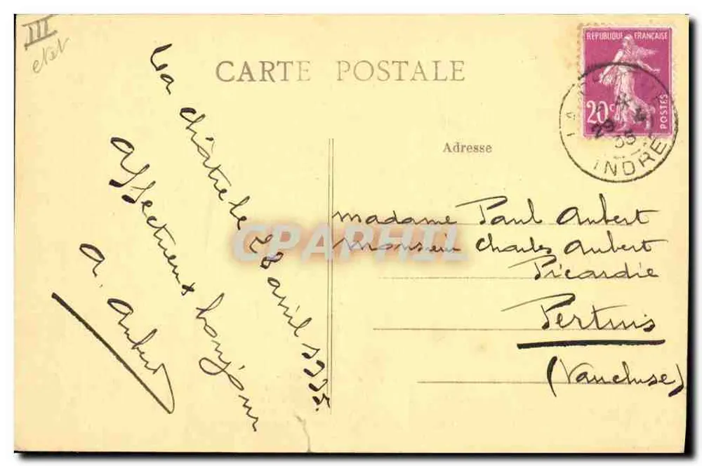 As Colheitas — No País do Berry — edição G. Guittement, Châteauroux - Verso