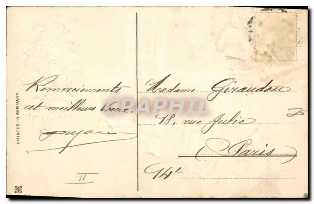 Mulher regando uma árvore — carta de vœs — editor SER.786 - Verso