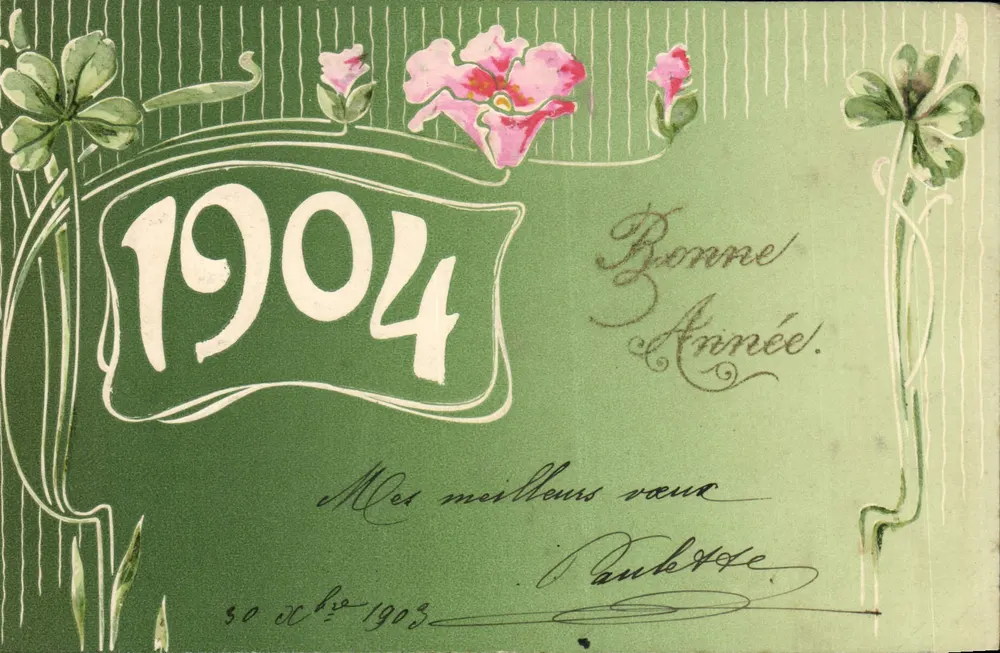Neujahrs-Karte 1904 — Jahr 1904 — Verleger nicht sichtbar - Vorderseite