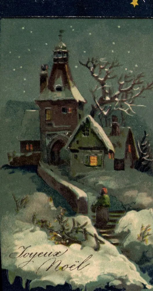 Besneeuwd dorp — Kerstmis — Relief No. 6973 - Voorkant