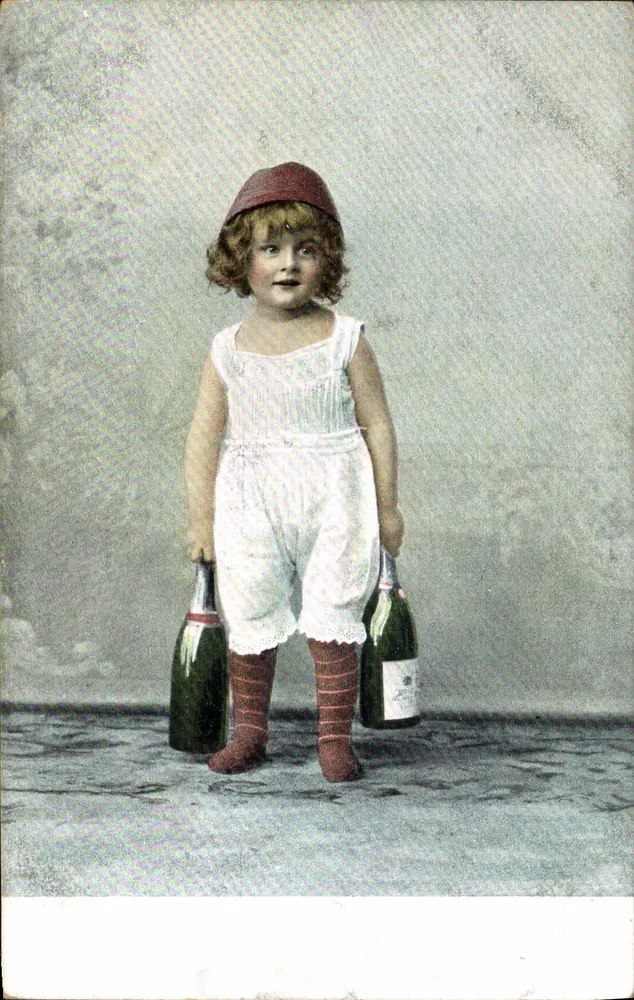 Kind mit zwei Champagnerflaschen — Serie 296 - Vorderseite