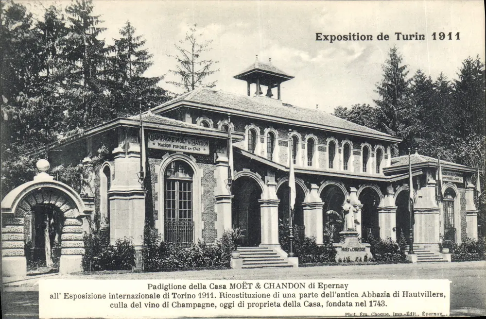 Padiglione della Casa MOËT & CHANDON di Epernay — Ausstellung Turin 1911 — Foto. Em. Choque, Verlag Épernay - Vorderseite