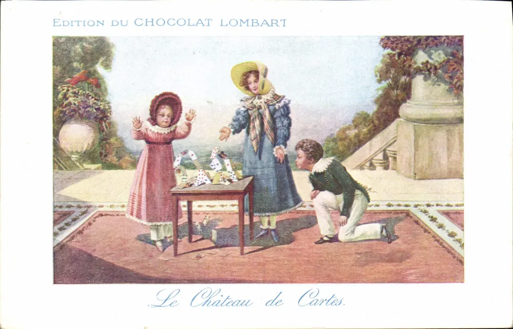 Kinder, die Karten spielen — Edition du Chocolat Lombart — Seriennummer nicht sichtbar - Vorderseite