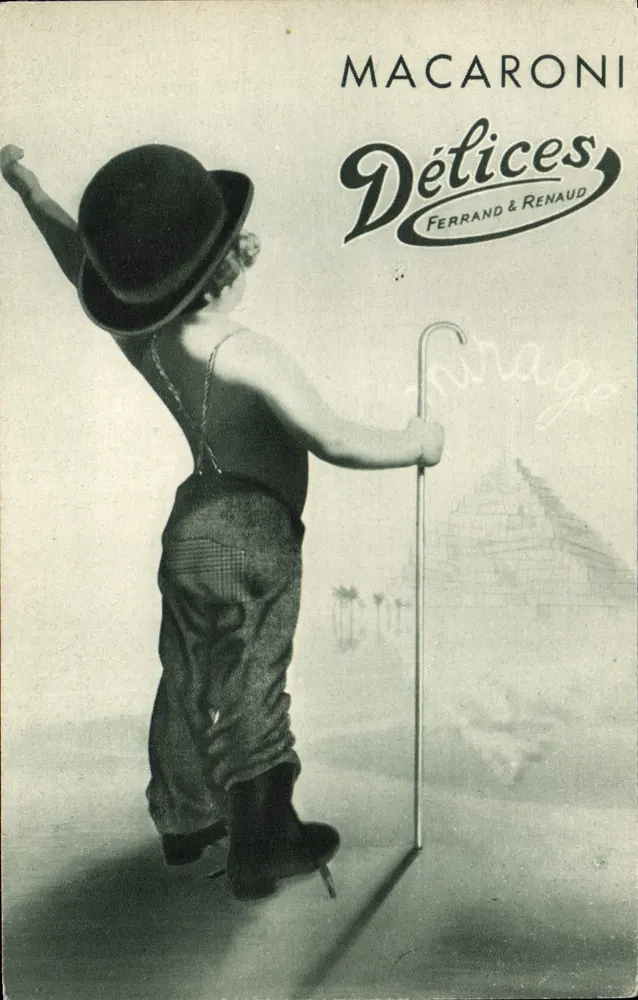 Charlot w pustyni — reklama dla Macaroni Délices — Ferrand & Renaud - Awers