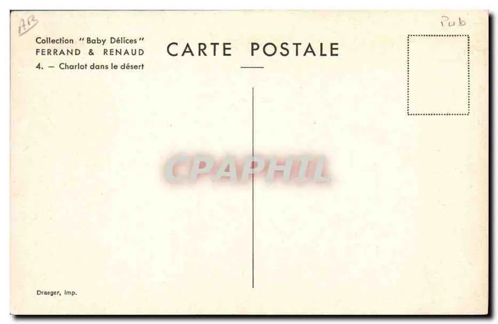 Charlot w pustyni — reklama dla Macaroni Délices — Ferrand & Renaud - Rewers