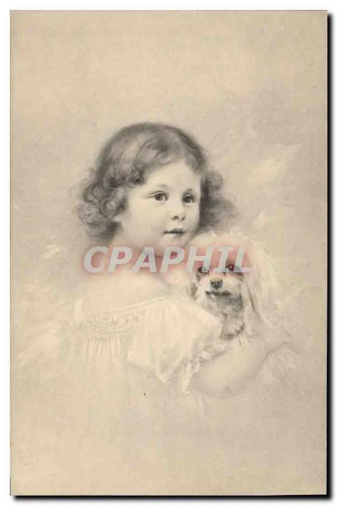 Kleine Mädchen mit einem kleinen Hund — Verlag M. M. Vienne, Nr. 92 - Vorderseite