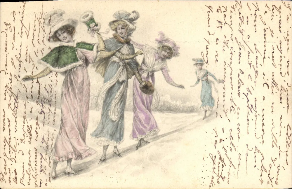 Frauen in Winterkleidung — Straßenszene — M. M. Vienne, Nr. 30 - Vorderseite