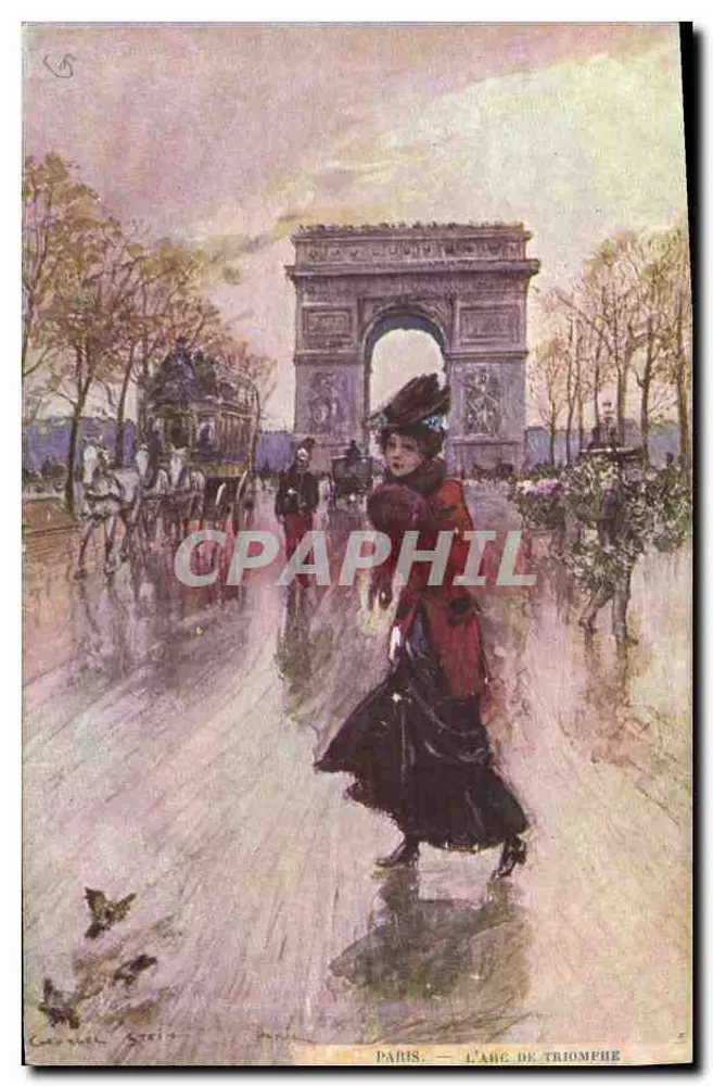 Paris — Der Triumphbogen — Lithografie von Garnier-Bréton - Vorderseite
