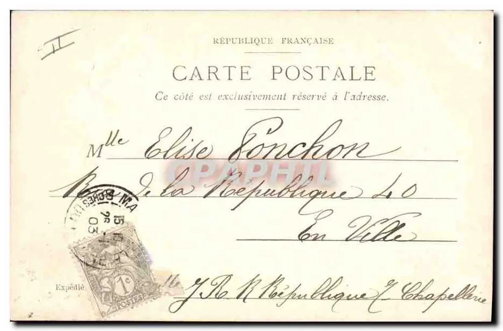 Boulevard Montmartre — Nachtszene mit Bogen 'Roules Berceau' und Laden 'Cafe des Variétés' — Kupferstich von Georges Gilla — Nr. 112 - Rückseite