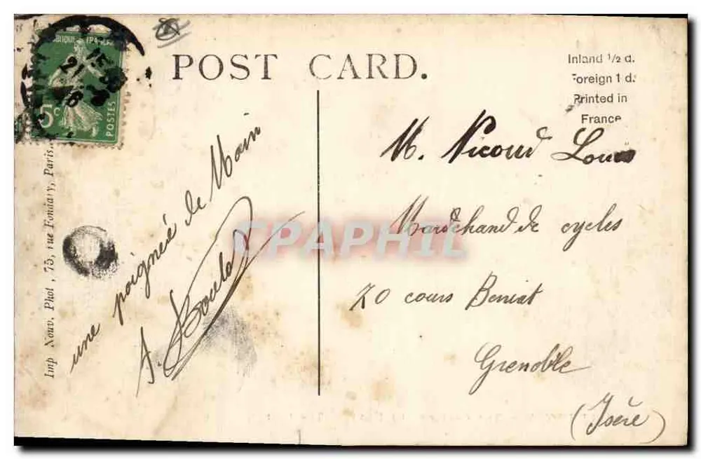 Le Havre — Der Kap des Heve — Die Klippen — Imp. Neuv. Phot. 75, rue Fontaine, Paris — n° 338 - Rückseite
