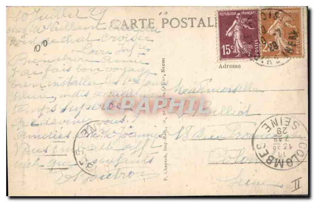 Le Croisic (Loire-Inf) — O Farol — F. Chapeau, Imp. Editeurs, Nantes, n°103 - Verso