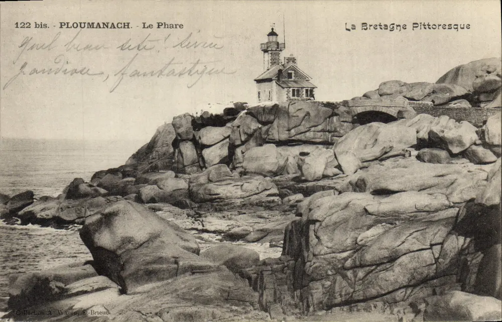 PLOUMANACH - O Farol — A Bretanha Pitoresca — Coleção A. Wacon St-Brieuc, n° 122 bis - Frente