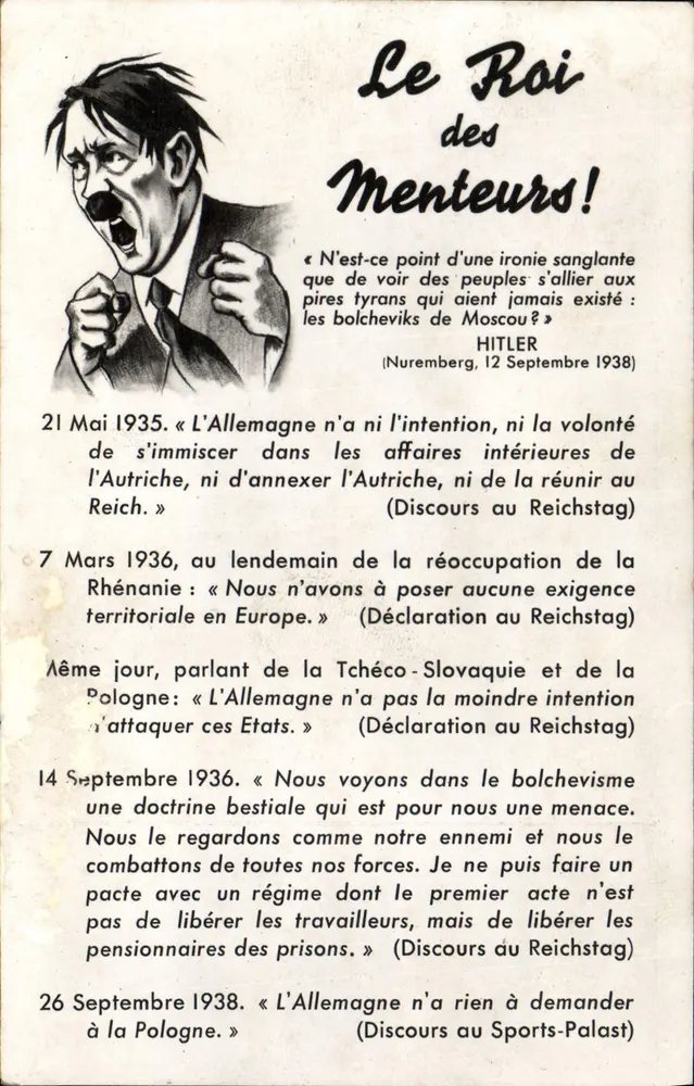 Hitler — Der König der Lügner! — P-C Paris - Vorderseite
