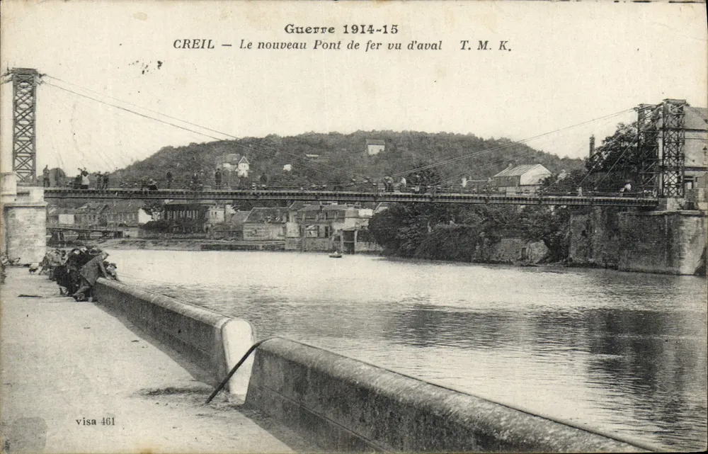Creil — Der neue Eisenbrücke aus der unteren Perspektive — T. M. K. - Vorderseite