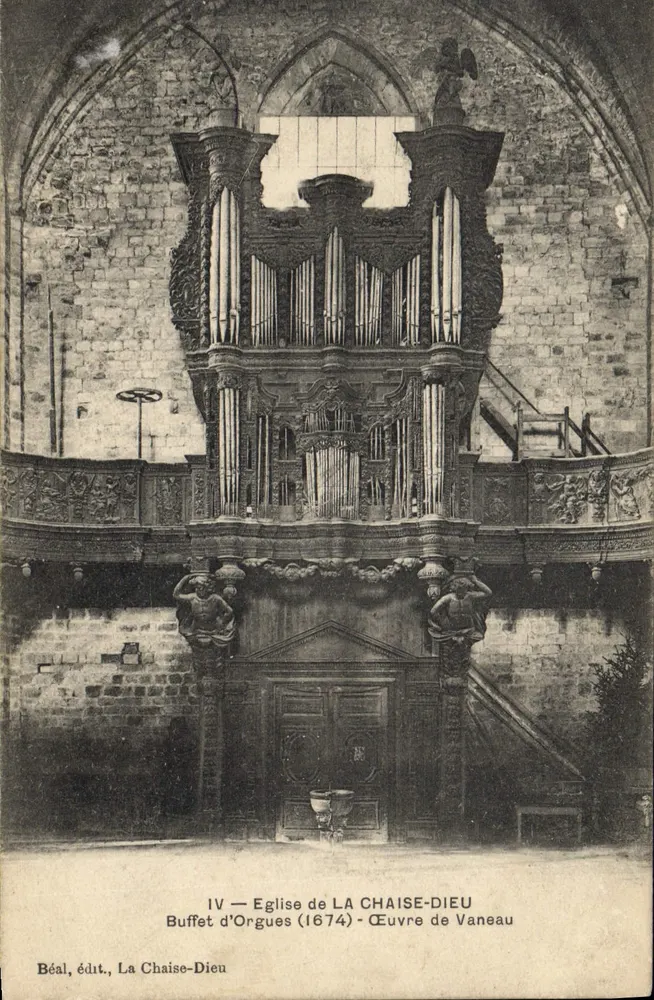 Kirche von La Chaise-Dieu — Orgelgehäuse (1674) — Werk von Vaneau — Verlag Béal - Vorderseite